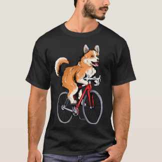 Camiseta Corgi montando bicicleta lindo ciclista
