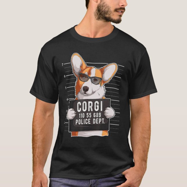 Camiseta Corgi Mugshot Dog (Anverso)