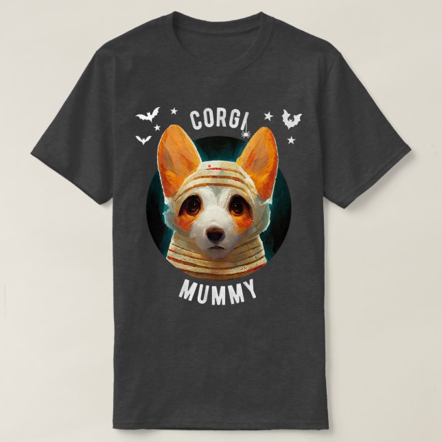 Camiseta Corgi Mummy - Halloween -580 (Diseño del anverso)