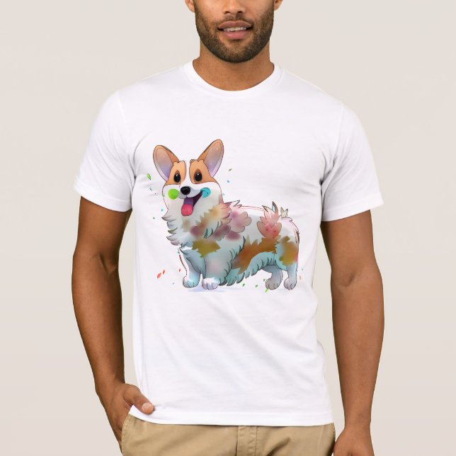 Camiseta Corgi Naranja lindo para un ánimo positivo (Anverso)