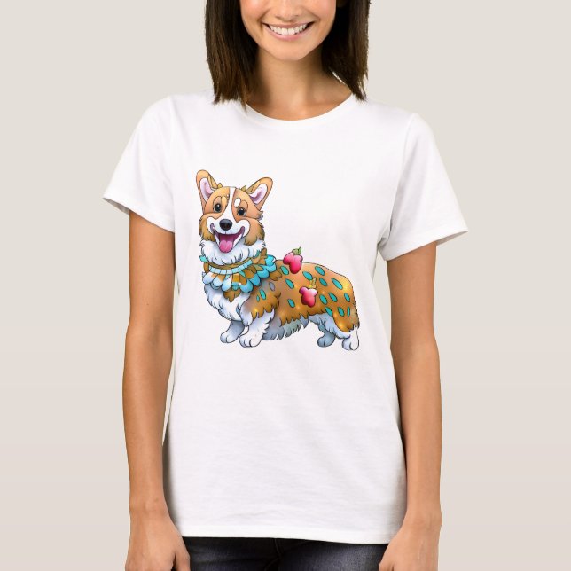 Camiseta Corgi Naranja lindo para un ánimo positivo (Anverso)