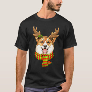 Camiseta Corgi Navidad Antleras Reno Perro Navidad