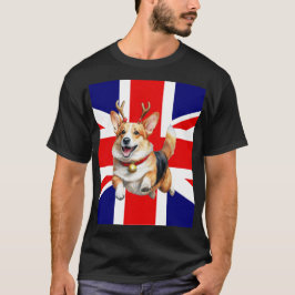 Camiseta Corgi Navidades británicos con ancas de renos