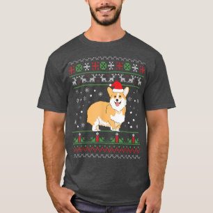 Camiseta Corgi Navidades feos Pajama Tree iluminan el cuerp