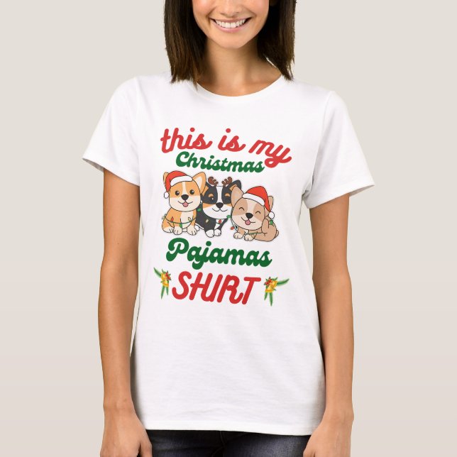 Camiseta Corgi Navidades Pajamas Dogs (Anverso)