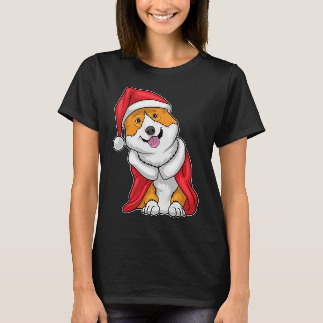 Camiseta Corgi Navidades Santa hat (Anverso)