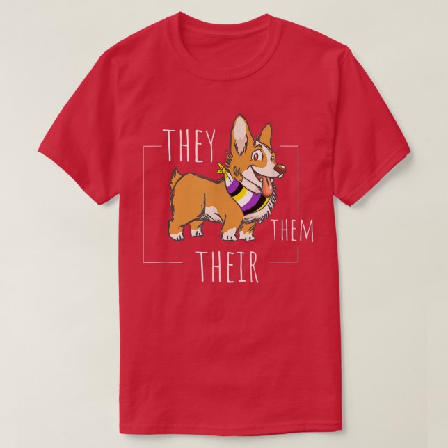 Camiseta Corgi No Binario Cute Ellos Su Gend De Género (Diseño del anverso)