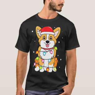 Camiseta Corgi Nochebuena Ornamento de Navidad Encender Noc