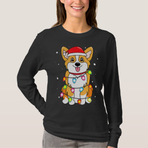 Camiseta Corgi Nochebuena Ornamento de Navidad Encender Noc
