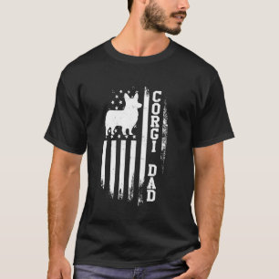 Camiseta Corgi Papá Bandera Americana Vintage Patriótico Co