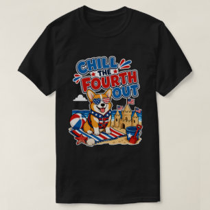 Camiseta Corgi Patriótico Relájate en Cuarto