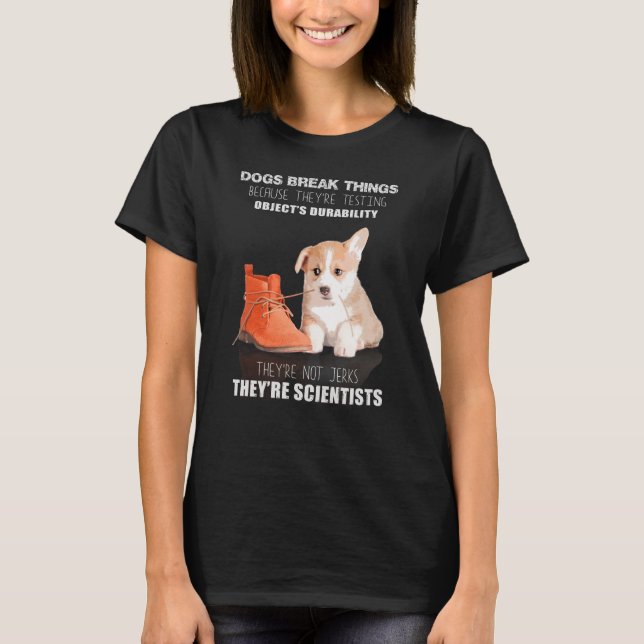Camiseta Corgi Perro cachorro No son tontos Son científicos (Anverso)