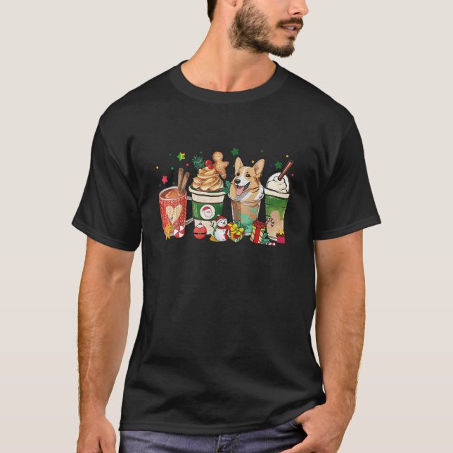 Camiseta Corgi Perro Café Navidades Latte Perro Mamá Navida (Anverso)