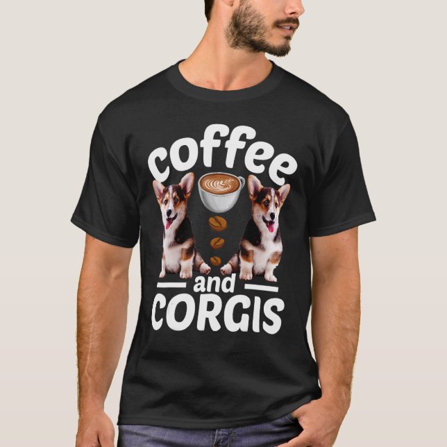Camiseta Corgi Perro Café Y Corgi (Anverso)