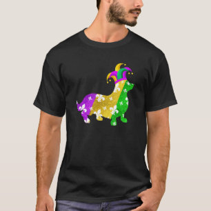 Camiseta Corgi Perro Carnavales de Mardi Gras Amante de Cac