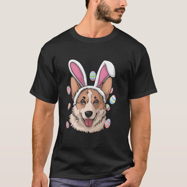 Camiseta Corgi Perro Conejo de Pascua (Anverso)