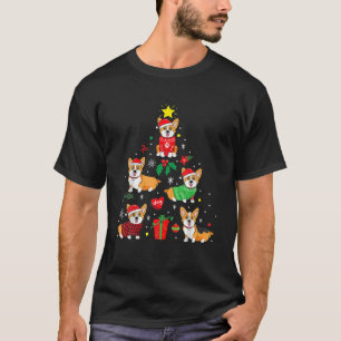 Camiseta Corgi Perro Cute Árbol de Navidad con ornamento de