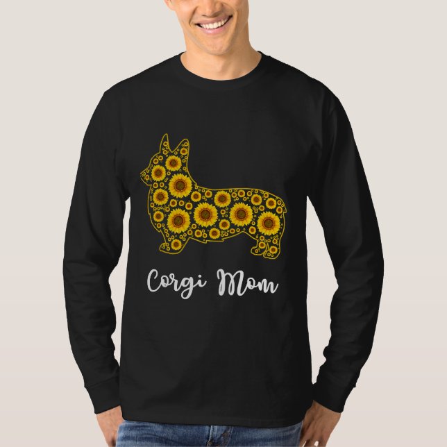 Camiseta Corgi Perro de girasol lindo Mamá 424 (Anverso)