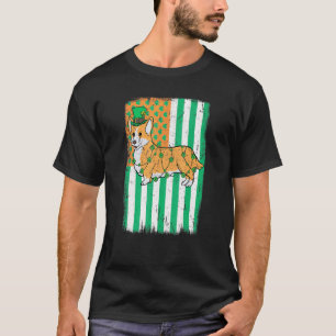Camiseta Corgi Perro Duende Bandera Americana Irlandesa St