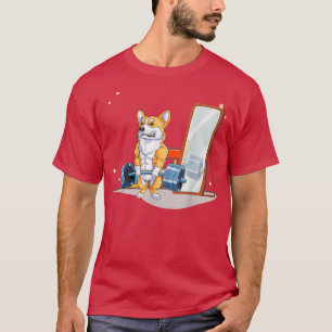 Camiseta Corgi Perro Halterofilia Hombres Gimnasio Fitness