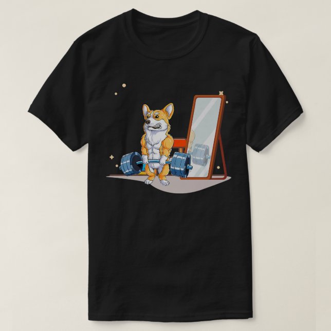 Camiseta Corgi Perro Halterofilia Hombres Gimnasio Gimnasio (Diseño del anverso)