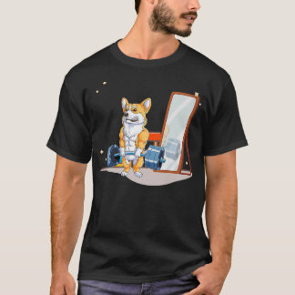 Camiseta Corgi Perro Halterofilia Hombres Gimnasio Gimnasio