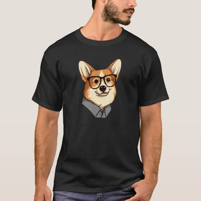 Camiseta Corgi Perro Inteligente Cachorro Retro (Anverso)
