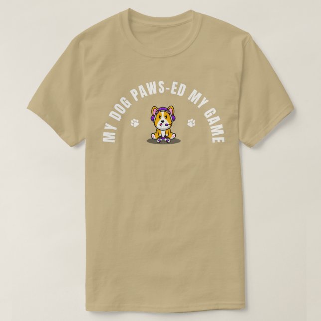 Camiseta Corgi Perro Jugando Videojuego Pausa Mi Juego Grac (Diseño del anverso)