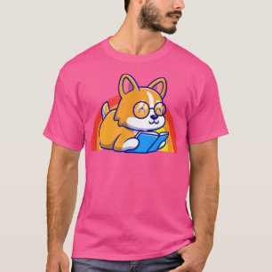 Camiseta Corgi Perro leyendo libro Lover Dog Lover
