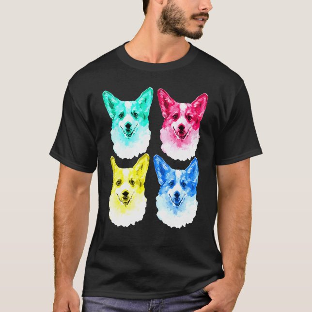 Camiseta Corgi Perro Pop Art Popart (Anverso)