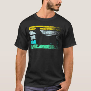 Camiseta Corgi Perro Silueta Retro Vintage Aplastado