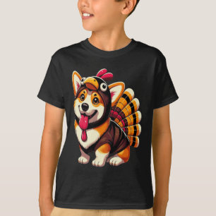 Camiseta Corgi Perro Turquía Censura de Acción de Gracias H