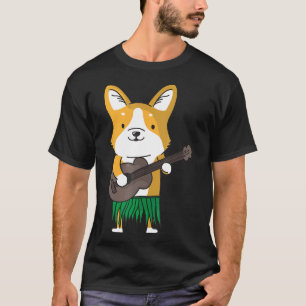 Camiseta Corgi Perro Ukulele Luau Lindo Hawaii