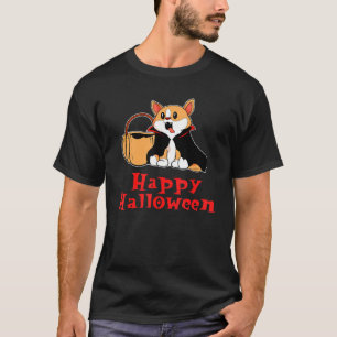 Camiseta Corgi Perro Vampiro Dracula de Halloween para Perr
