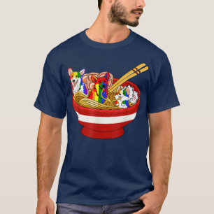 Camiseta Corgi Perros En Ramen Funny Anime Perro Lover Orgu