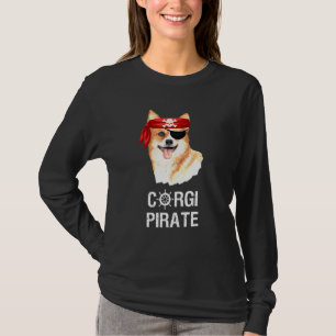 Camiseta Corgi Pirata Capitán Jolly Roger Bandera Crossb