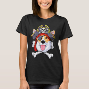 Camiseta Corgi Pirate Costume Jolly Roger Bandera Skull Cro