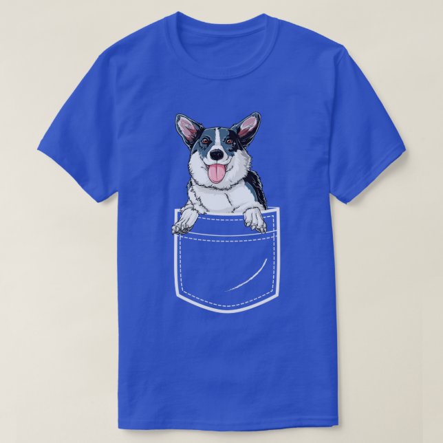 Camiseta Corgi Pocket para hombres mujeres Chicas niños Per (Diseño del anverso)