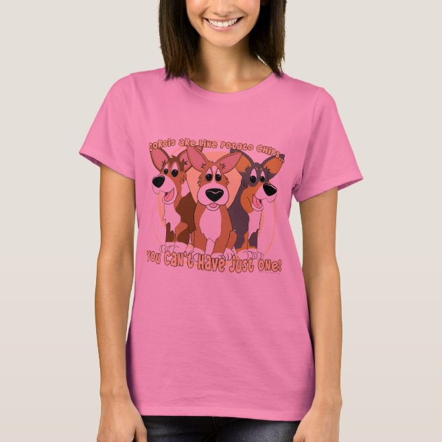 Camiseta Corgi Potato Chips Damas TShirt (Anverso)