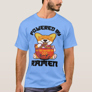 Camiseta CORGI POWEED BY RAMEN Kawaii Corgi Comiendo Rame