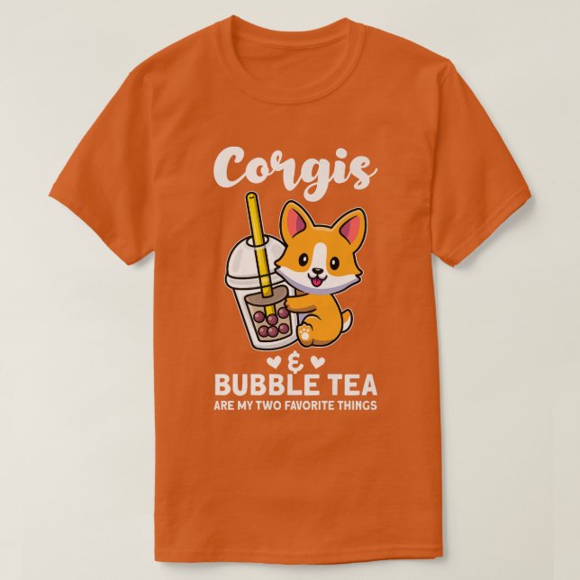 Camiseta Corgi Premium de Corgis & Bubble tea  (Diseño del anverso)