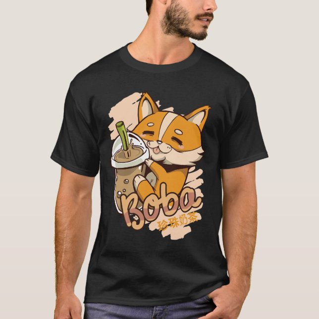 Camiseta Corgi Puppy Con Té De Burbuja (Anverso)