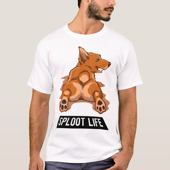 Camiseta Corgi que estira la vida Splooting de Sploot (Anverso)
