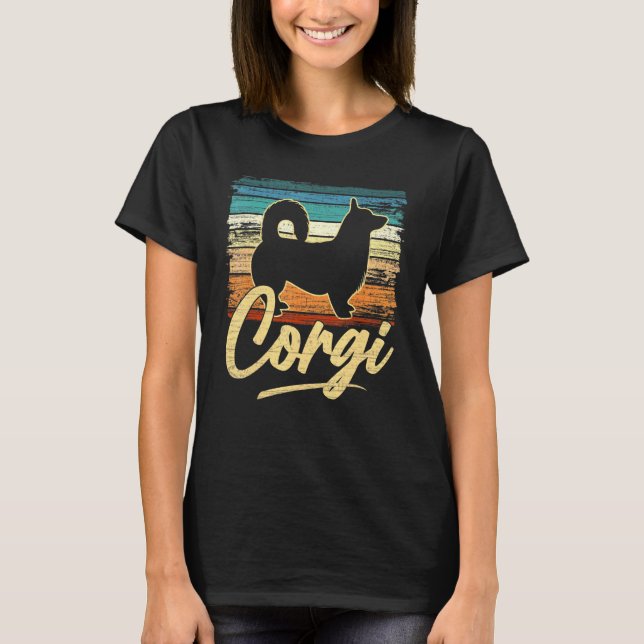 Camiseta Corgi Retro Antiguo Perro (Anverso)