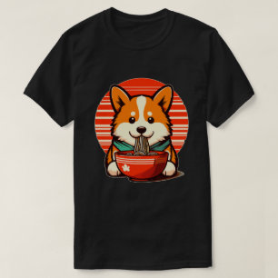 Camiseta Corgi retro lindo come ramal de fideos