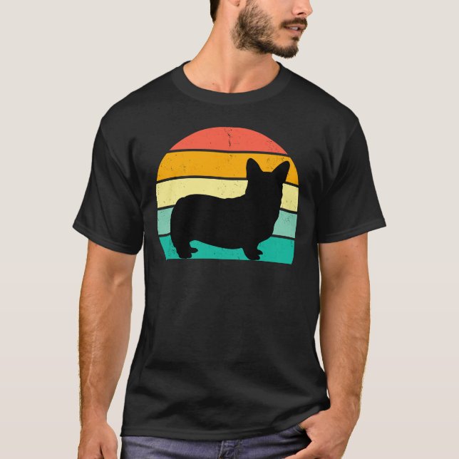 Camiseta Corgi retro Sunset (Anverso)