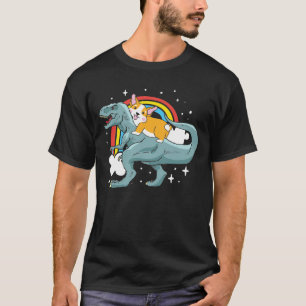 Camiseta Corgi Riding Dinosaur