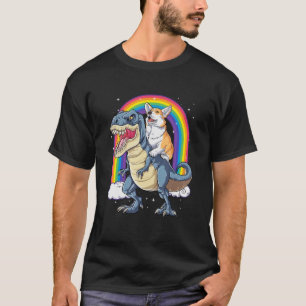 Camiseta Corgi Riding Dinosaur rex Niños Chicas Galaxia Esp