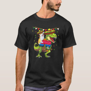 Camiseta Corgi Riding Dinosaur T Rex Sombrero Fiesta de Méx