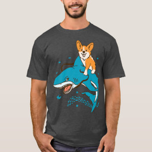Camiseta Corgi Riding Shark, Dog Gifts For Dog Lovers, Dog